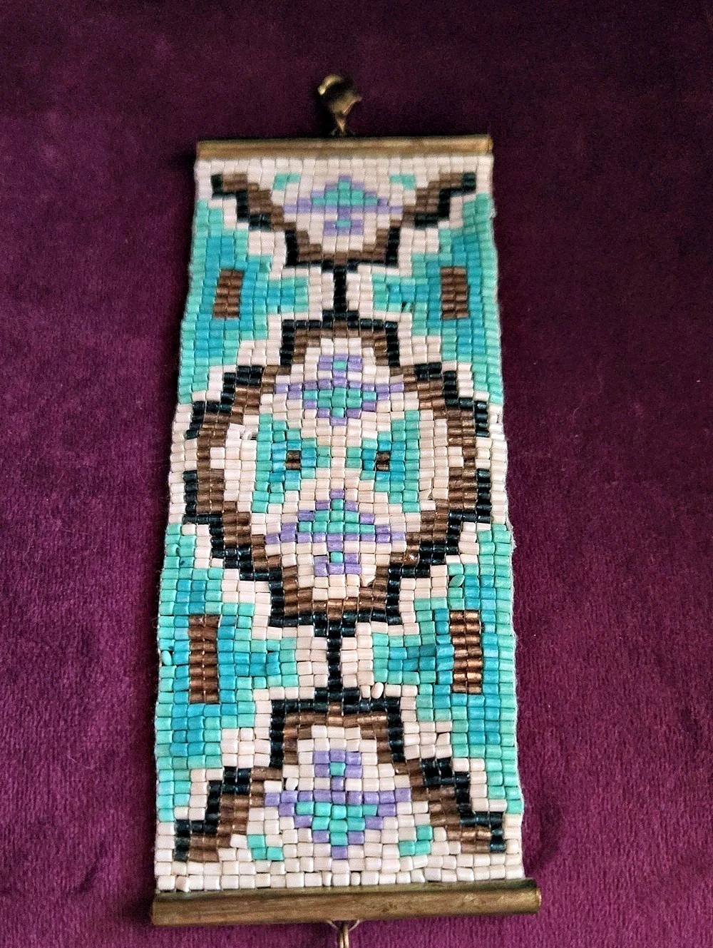 Beaded Bracelet Turquoise & Purple